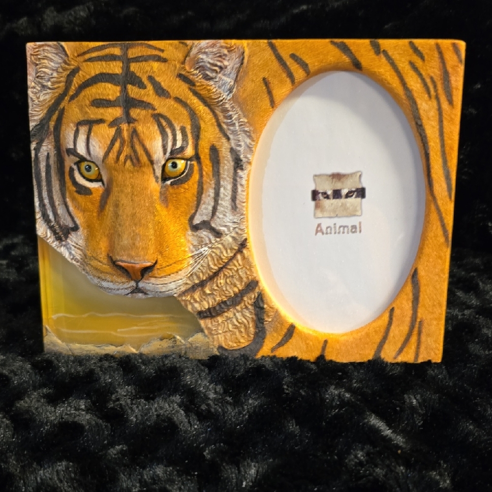Tiger Design Photo Frame - Orange and Brown